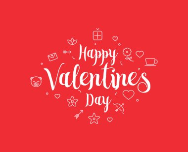 Mutlu Sevgililer günü tipografi. Vektör tasarımı.