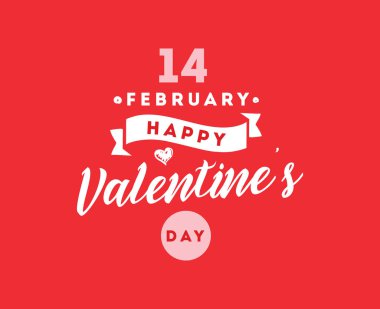 Mutlu Sevgililer günü tipografi. Vektör tasarımı.