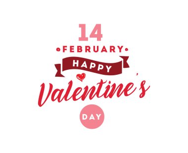 Mutlu Sevgililer günü tipografi. Vektör tasarımı.