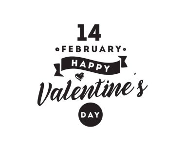 Mutlu Sevgililer günü tipografi. Vektör tasarımı.