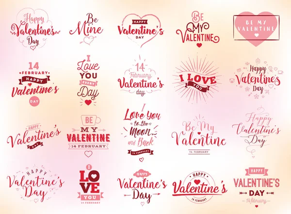 Glücklicher Valentinstag Typografie. Vektordesign. — Stockvektor