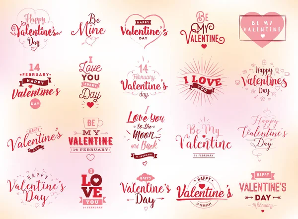 Joyeuse typographie Saint-Valentin. Conception vectorielle . — Image vectorielle