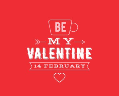 Mutlu Sevgililer günü tipografi. Vektör tasarımı.