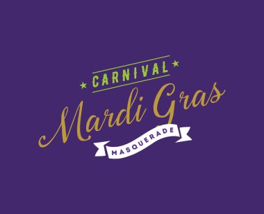 Mardi Gras arka plan tipografi ile