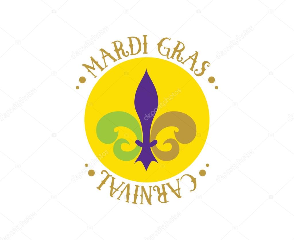 Mardi Gras background with text. Usable for greeting card, banner, gift packaging, promo. Fat tuesday, carnival