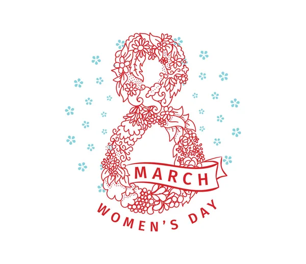 8 de marzo. Fondo de día para mujer . — Vector de stock