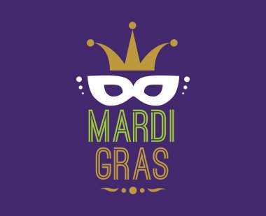 Mardi Gras arka plan tipografi ile