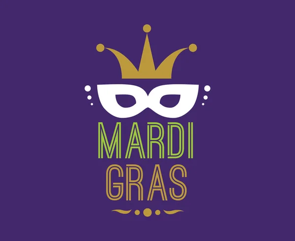 Mardi Gras φόντο με την τυπογραφία — Διανυσματικό Αρχείο
