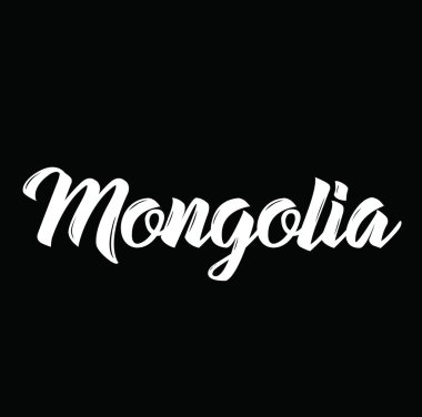 Moğolistan, metin tasarım. Vektör hat. Tipografi poster.