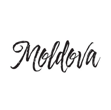 Moldova, metin tasarım. Vektör hat. Tipografi poster.