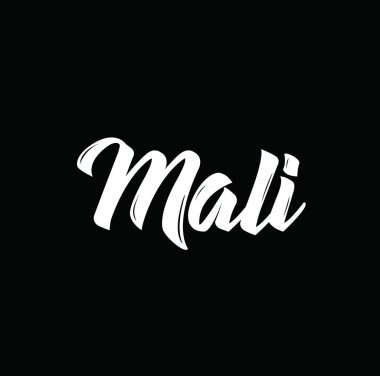 Mali, metin tasarım. Vektör hat. Tipografi poster.