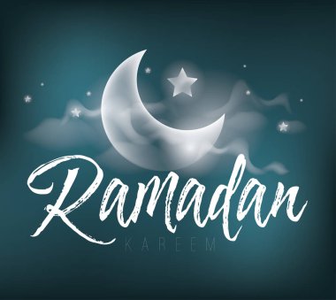 Ramazan kareem. Tebrik kartı, vektör tasarımı.