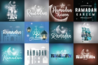 Ramazan kareem. Tebrik kartı, vektör tasarımı.