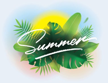 Yaz saati. Posterler ve afiş için vektör arka plan.