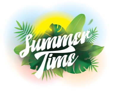 Yaz saati. Posterler ve afiş için vektör arka plan.