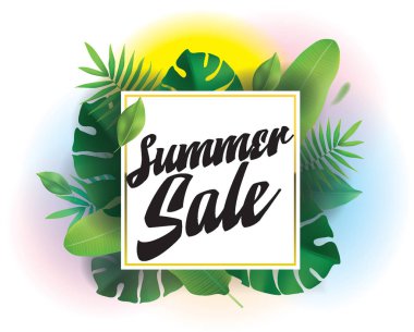 Yaz Satılık. Posterler ve afiş için vektör arka plan.