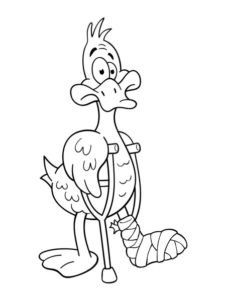 Lame duck with pair of crutches — Stock Illustration Lame duck with pair of crutches Vector Graphics