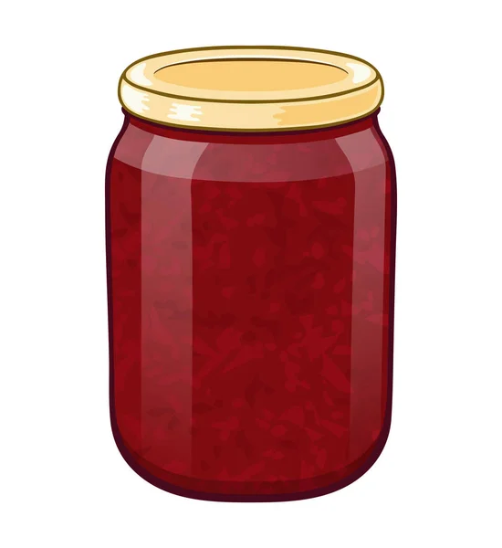 Illustration Bocal Verre Avec Confiture Baies Spe — Image vectorielle