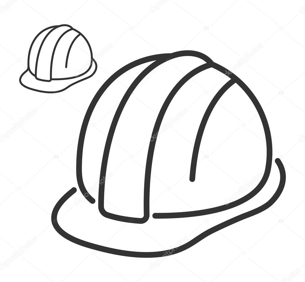 Construction safety helmet line style icon
