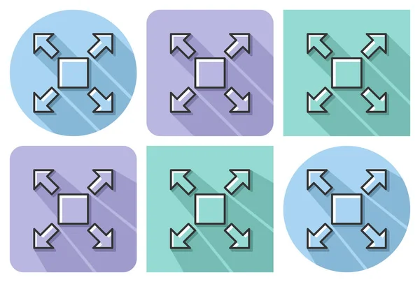 Umrissenes Symbol Der Vollbilderweiterung Mit Parallelen Und Nicht Parallelen Langen — Stockvektor