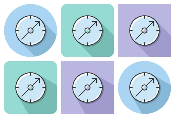 Icône Esquissée Compas Avec Ombres Longues Parallèles Non Parallèles — Image vectorielle