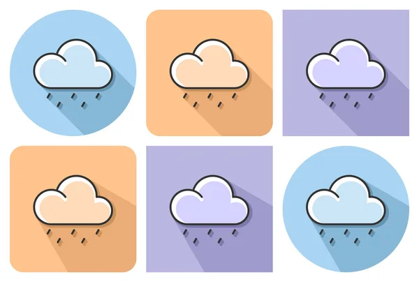 Umrissene Ikone Des Leichten Regenwetters Mit Parallelen Und Nicht Parallelen — Stockvektor