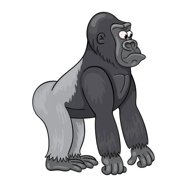 Cartoon Mannetje Van Gorilla Met Verbijsterd Gezicht Expressie — Stockvector