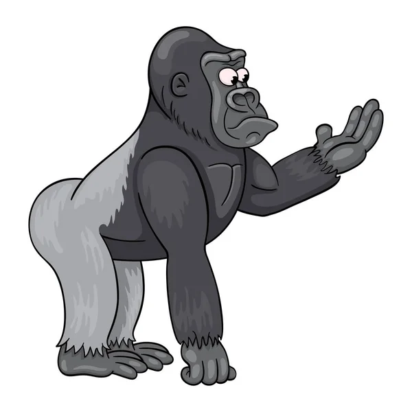 Homem Dos Desenhos Animados Gorila Perplexidade Está Olhando Para Sua —  Vetores de Stock