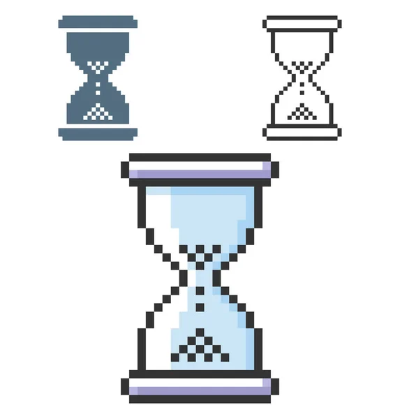 Pixel Icono Reloj Arena Tres Variantes Totalmente Editable — Archivo Imágenes Vectoriales