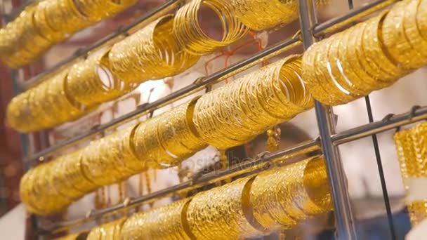 Goldenen arabischen Markt in den Uae. Goldmarkt. — Stockvideo