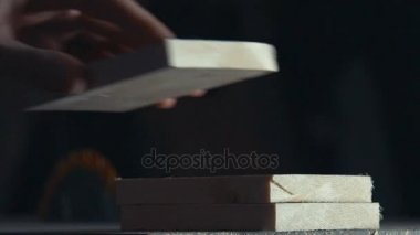Slowmotion. Bir marangoz çalışma işlemi.