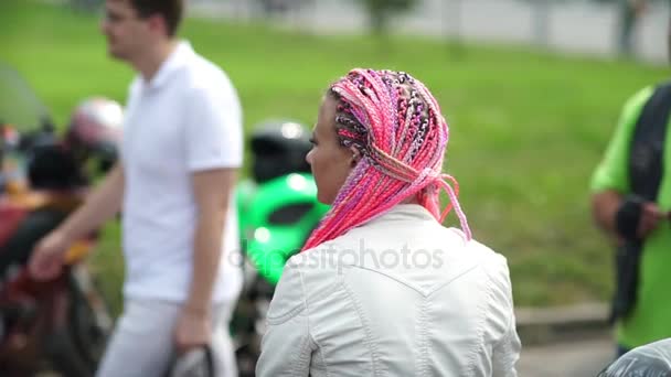 Oroszország, Novoszibirszk 2016: Moto motorosok fesztivál. Szibériai Motofestival. — Stock videók