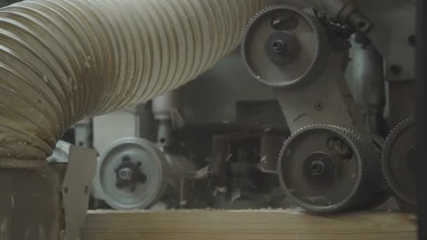 Výroba laminované dýhy řezivo: mechanizované výrobní. — Stock video
