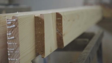 Makine altından kaburgalar dışarı. Ahşap talaş.