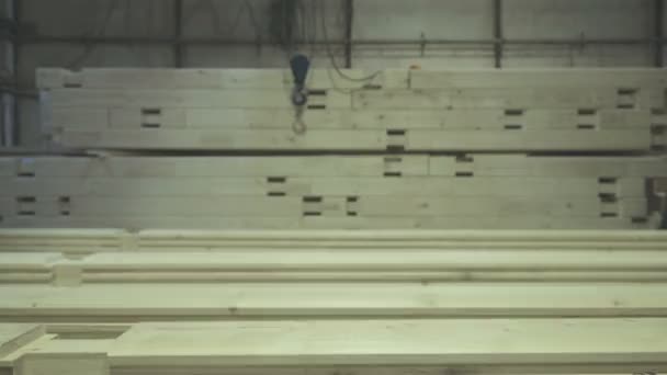 LVL Laminated Veneer Lumbe. Produto projetado com classificação de estresse — Vídeo de Stock