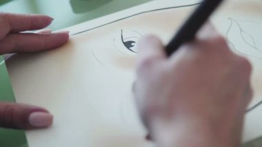 Facechart makyaj kozmetik çizim için şablon. Yakın çekim