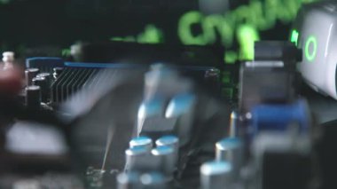 Program kodunu arka planı bir kişisel bilgisayar anakart.