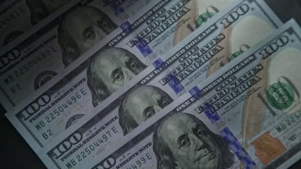 Amerikai dollárt: bankjegy. A törvényjavaslat elnök-Benjamin Franklin. — Stock videók