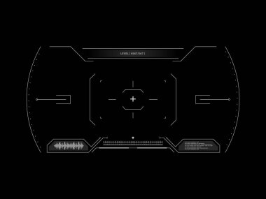 Sci fi futuristik bir arayüze vizör. Hud kullanıcı arabirimi. Kavram kullanıcı arabirimi yüksek teknoloji ekran uzay gemisi.