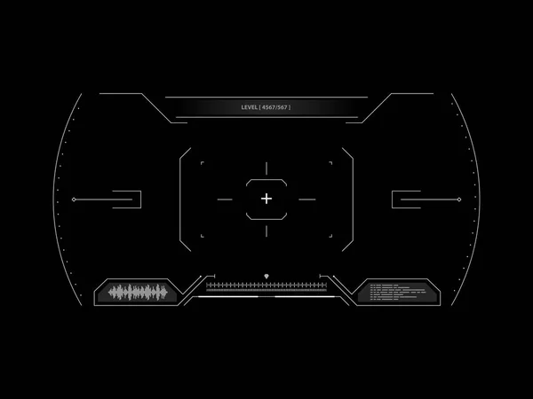 Sci fi 未来派界面取景器。平视显示器的用户界面。概念用户界面高科技屏幕宇宙飞船. — 图库矢量图片