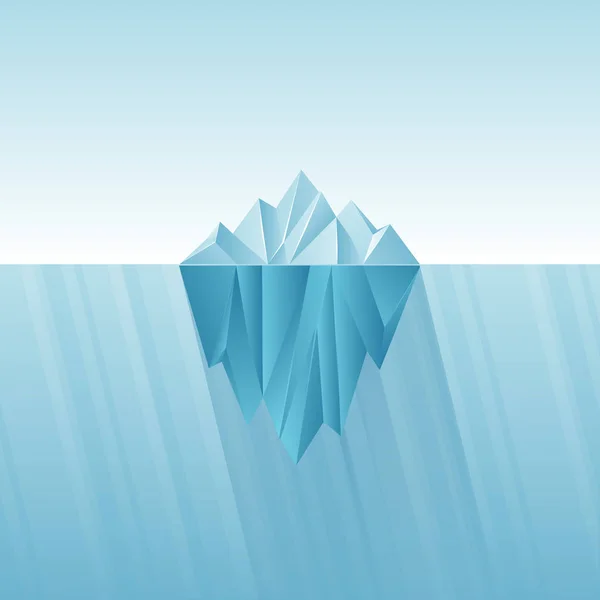 Modèle d'infographie iceberg. iceberg polygone dans un style plat . — Image vectorielle