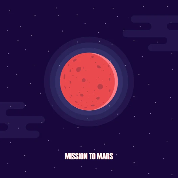 Poszukiwania planety Mars. Misja na Marsa. Projektu kolonizacji Marsa. — Wektor stockowy