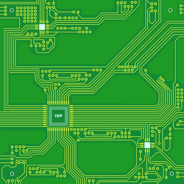 Circuit board concept. High tech background. PCB. Vector illustration. — Stock Vector