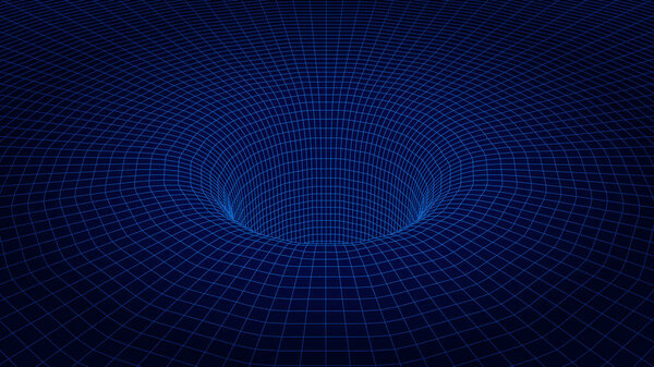 3d wireframe tunnel. Futuristic background. Cyber technology. Vector illustration.