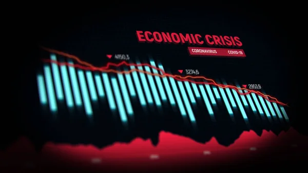 코로나 바이러스는 세계 경제에 영향을 미친다. 경제 위기 개념. 금융 증권 시장 위기. 세계 경제 붕괴. 재정적 인 삽화. 3d 항복. — 스톡 사진