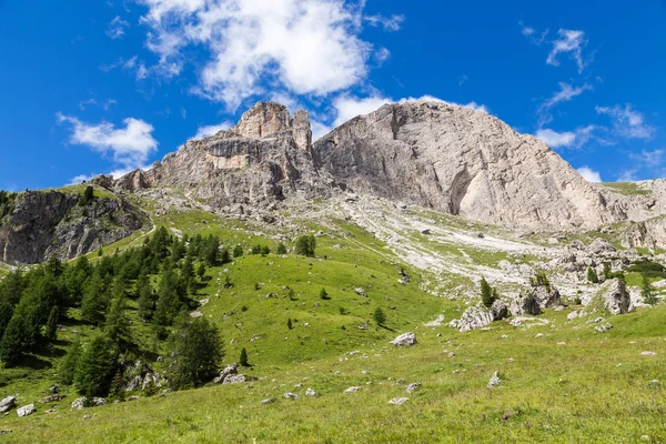 View of the Roda di Vael (Rosengarten group) in the Italian Dolomites Stock Photo