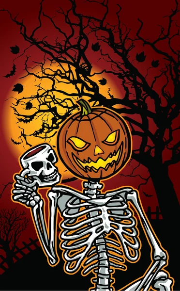 Cadılar Bayramı Balkabağı iskelet