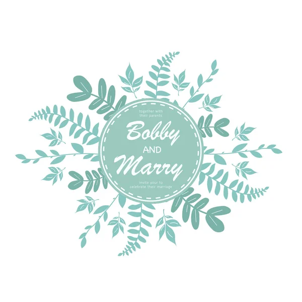 Zarif mavi düğün davetiye kartı şablonu bırakır. Vektör Hüseyin