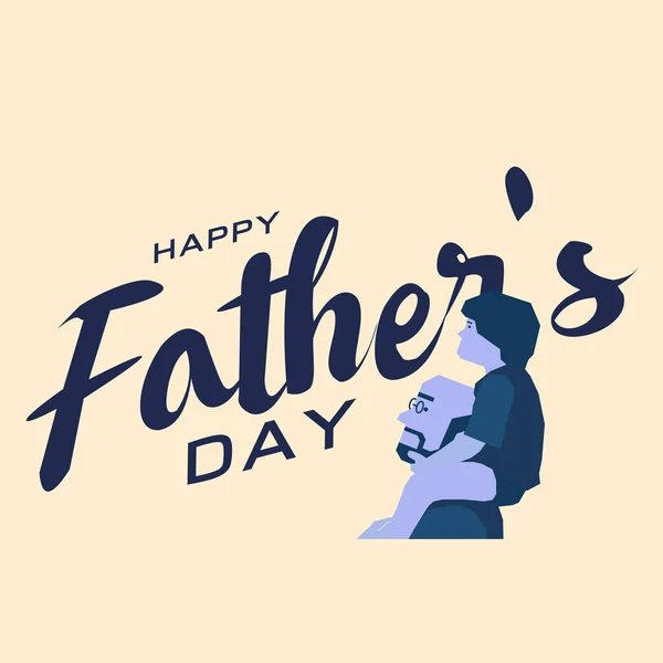 Mutlu Babalar Günü tebrik kartı, mavi tonlu tasarım — Stok Vektör