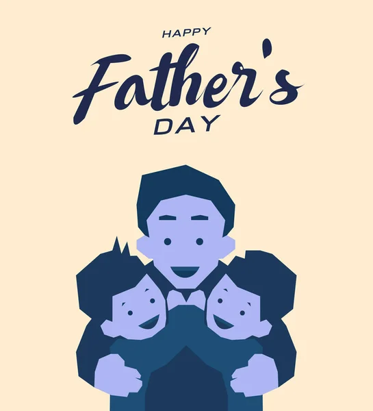 Šťastný otec den blahopřání, modré tón design Vektorová Grafika